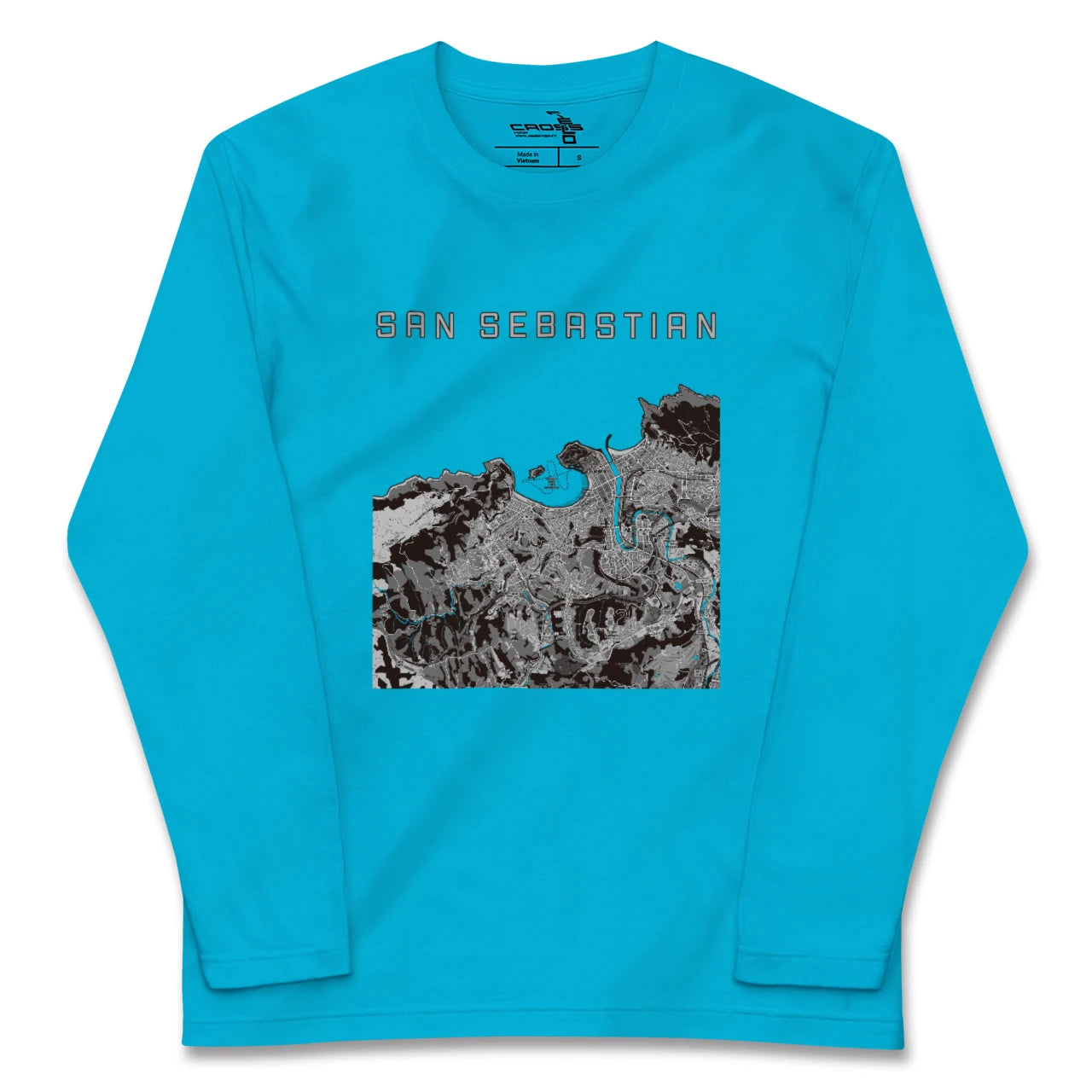 【サン・セバスティアン(スペイン)】地図柄ロングスリーブTシャツ