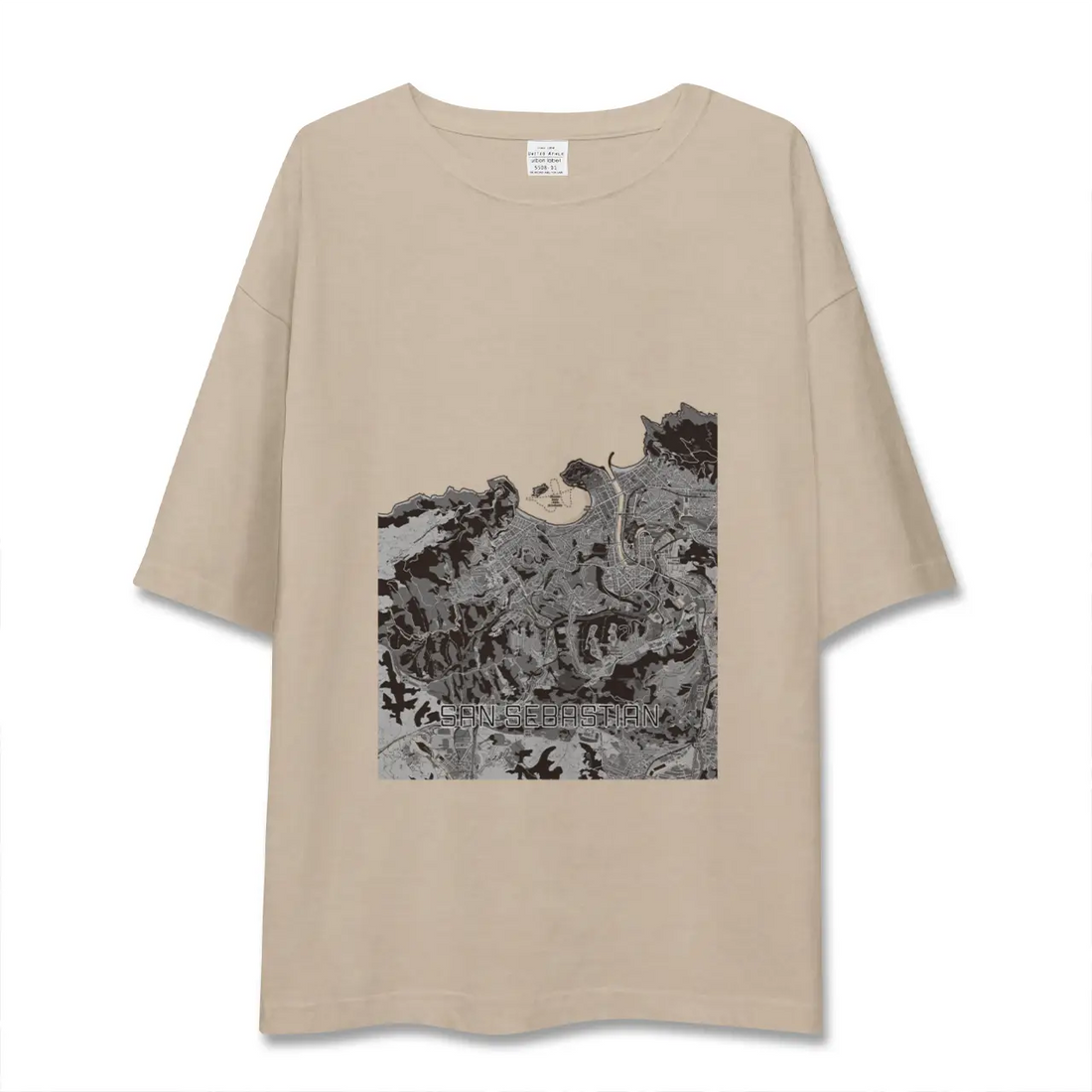 【サン・セバスティアン(スペイン)】地図柄ビッグシルエットTシャツ