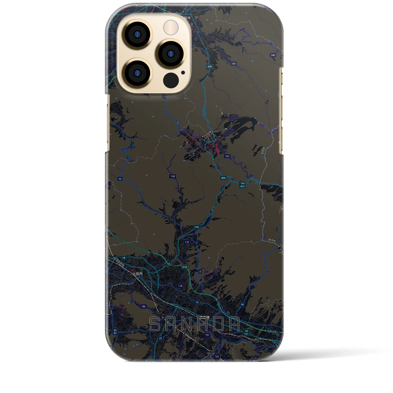【真田(長野県)】地図柄iPhoneケース(バックカバータイプ)