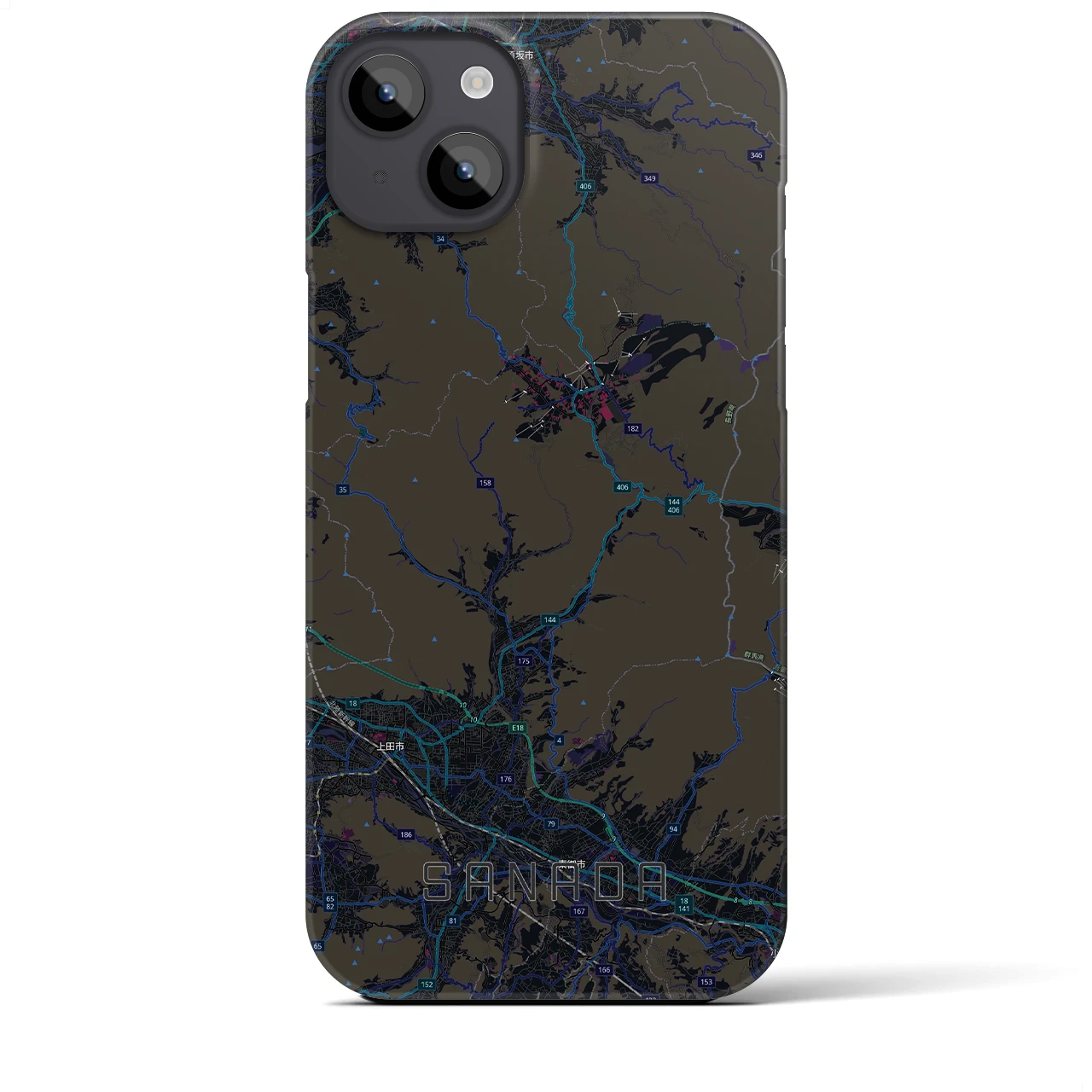 【真田(長野県)】地図柄iPhoneケース(バックカバータイプ)