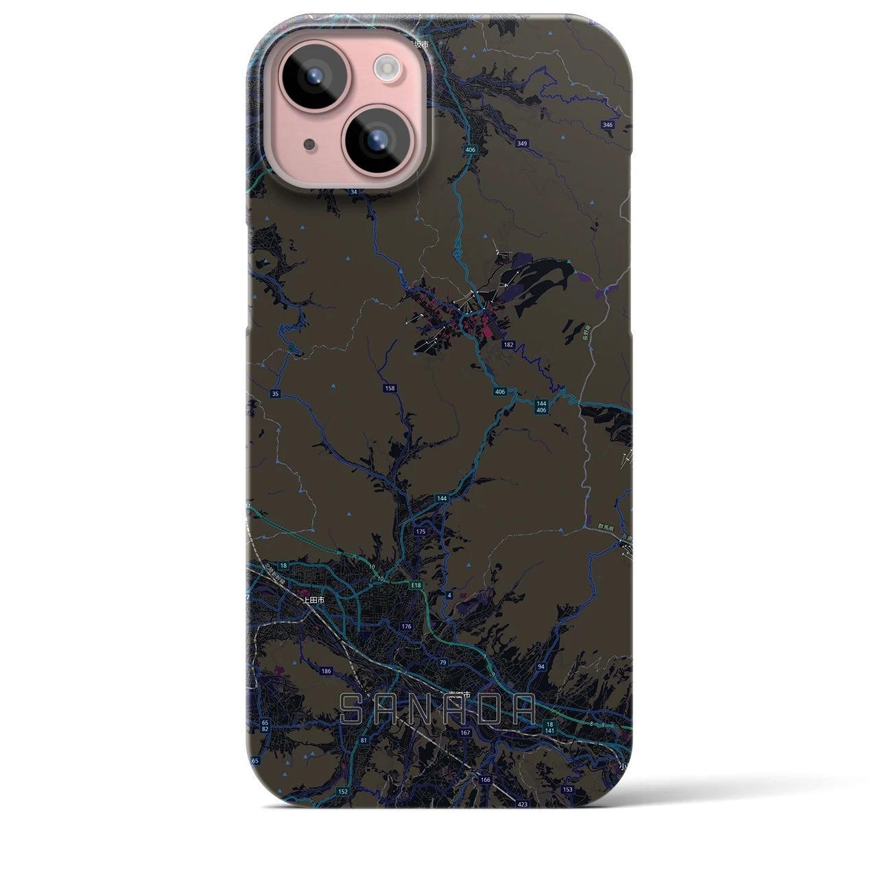 【真田(長野県)】地図柄iPhoneケース(バックカバータイプ)