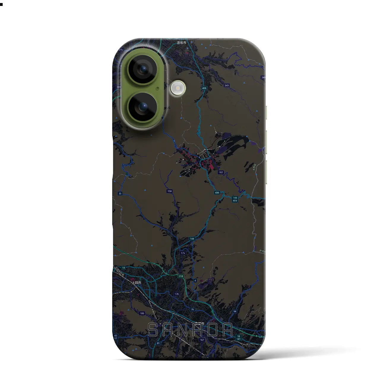 【真田(長野県)】地図柄iPhoneケース(バックカバータイプ)