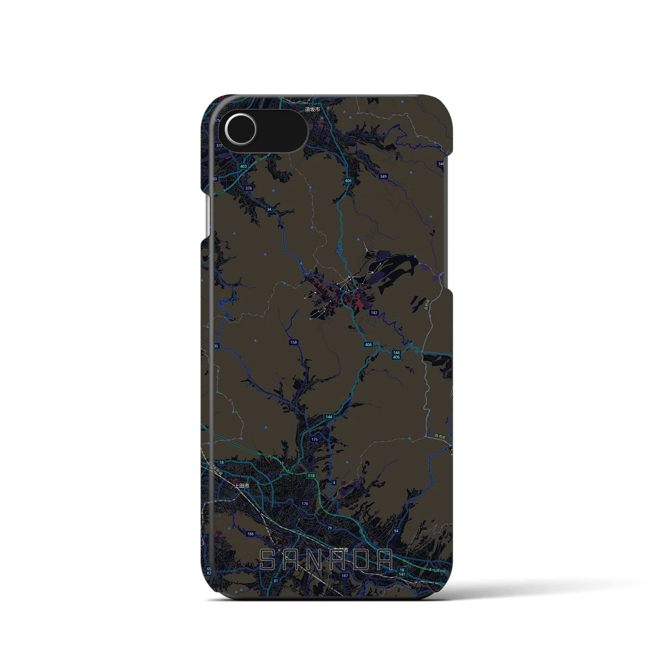 【真田(長野県)】地図柄iPhoneケース(バックカバータイプ)