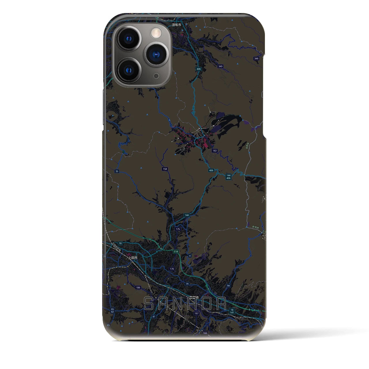 【真田(長野県)】地図柄iPhoneケース(バックカバータイプ)