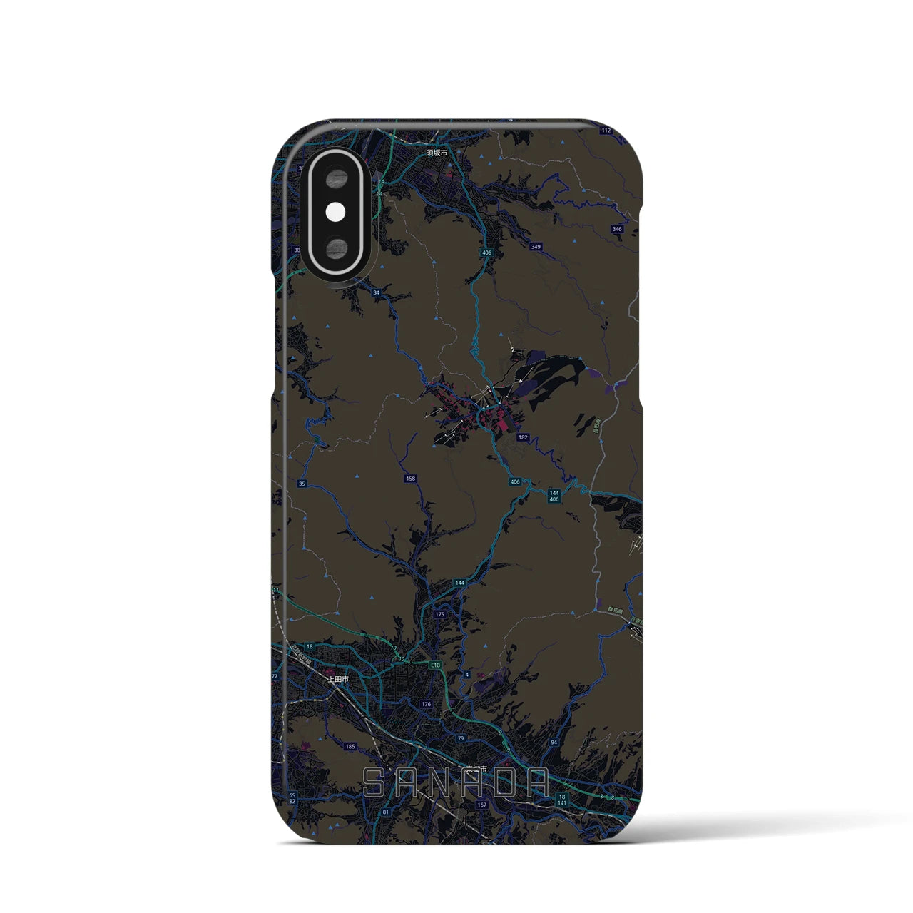【真田(長野県)】地図柄iPhoneケース(バックカバータイプ)