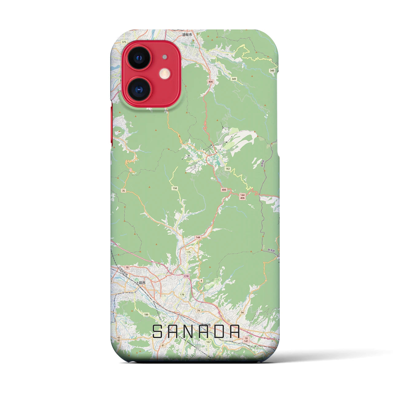 【真田(長野県)】地図柄iPhoneケース(バックカバータイプ)