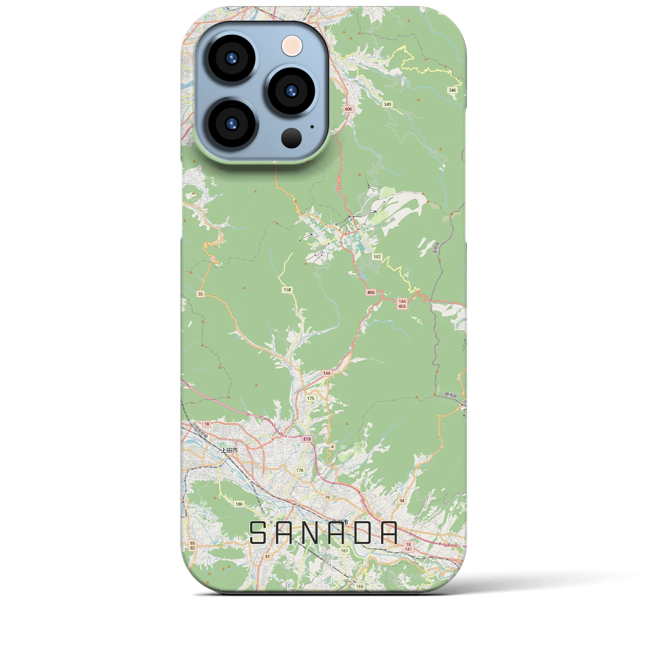 【真田(長野県)】地図柄iPhoneケース(バックカバータイプ)