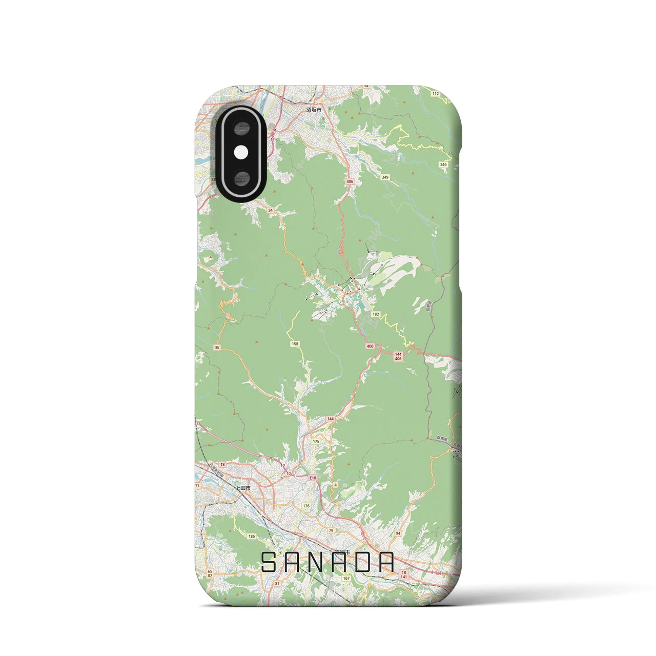 【真田(長野県)】地図柄iPhoneケース(バックカバータイプ)