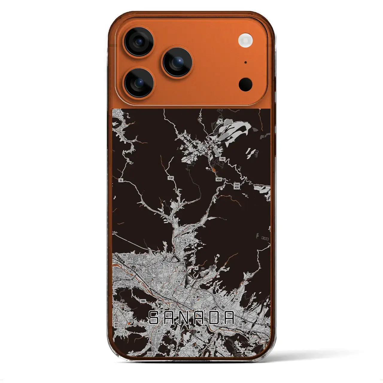 【真田(長野県)】地図柄iPhoneケース(クリアタイプ)モノトーン・iPhone 17 Pro Max 用