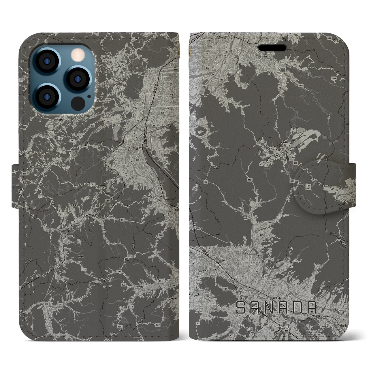 【真田(長野県)】地図柄iPhoneケース(手帳タイプ)