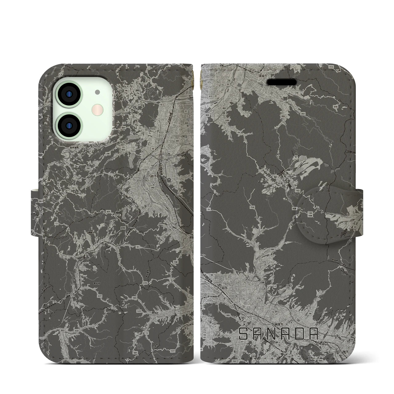 【真田(長野県)】地図柄iPhoneケース(手帳タイプ)