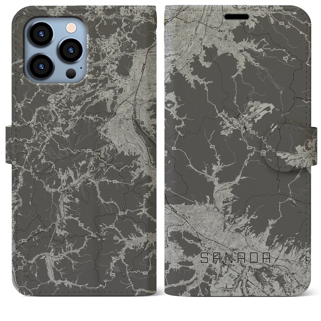 【真田(長野県)】地図柄iPhoneケース(手帳タイプ)