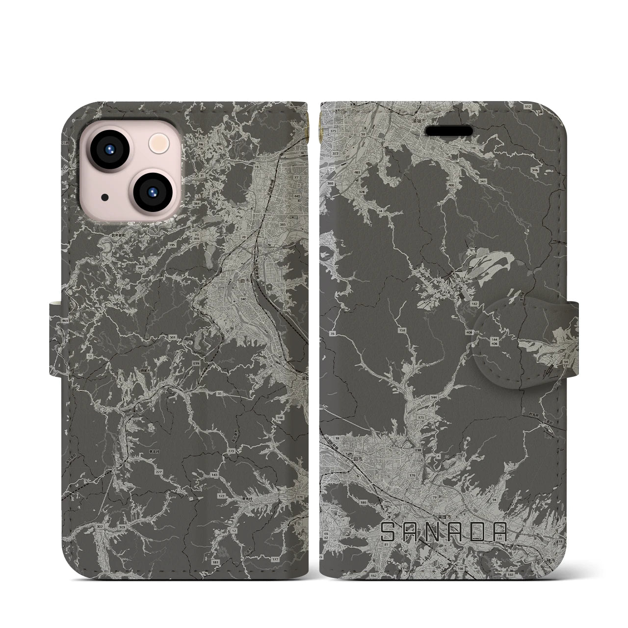 【真田(長野県)】地図柄iPhoneケース(手帳タイプ)