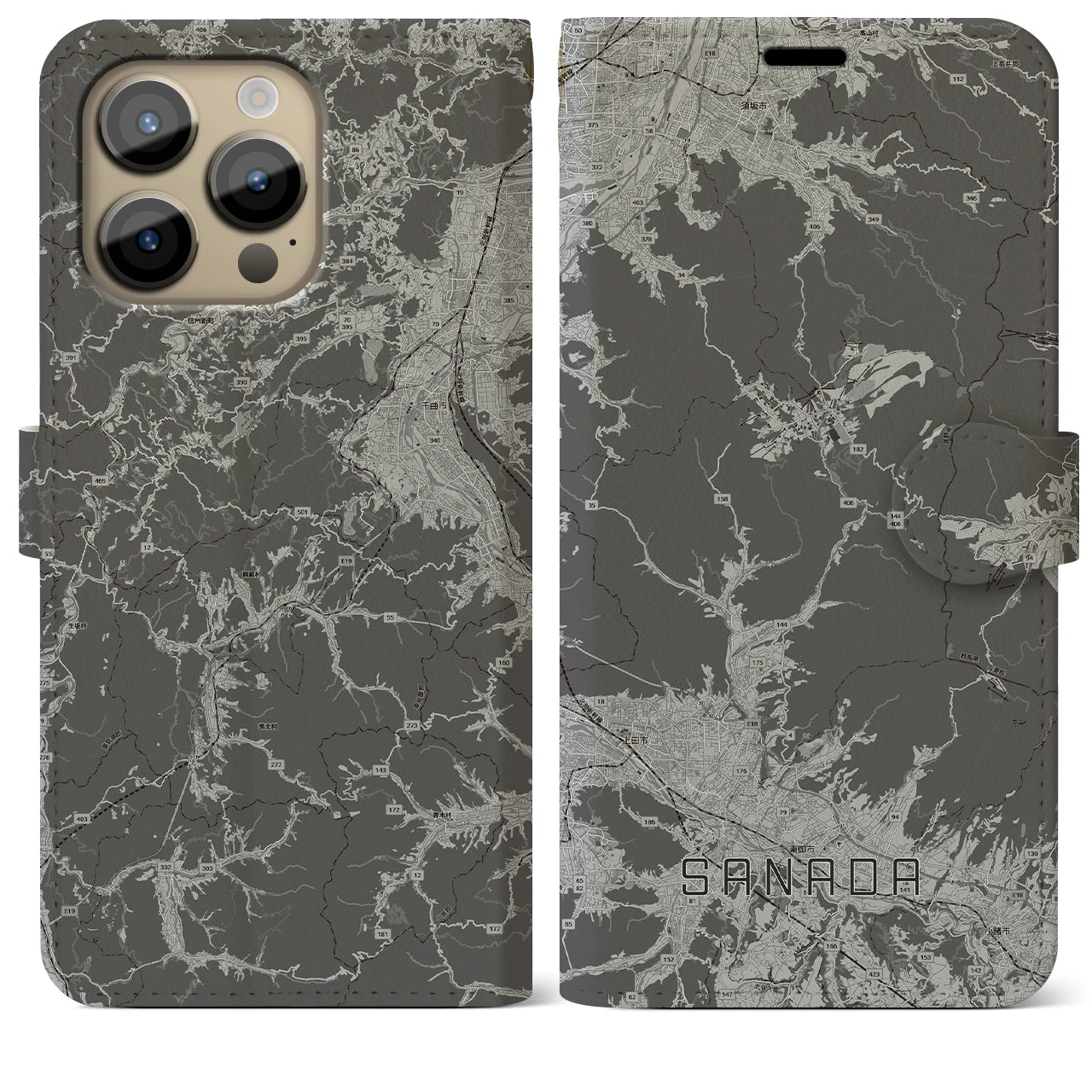 【真田(長野県)】地図柄iPhoneケース(手帳タイプ)