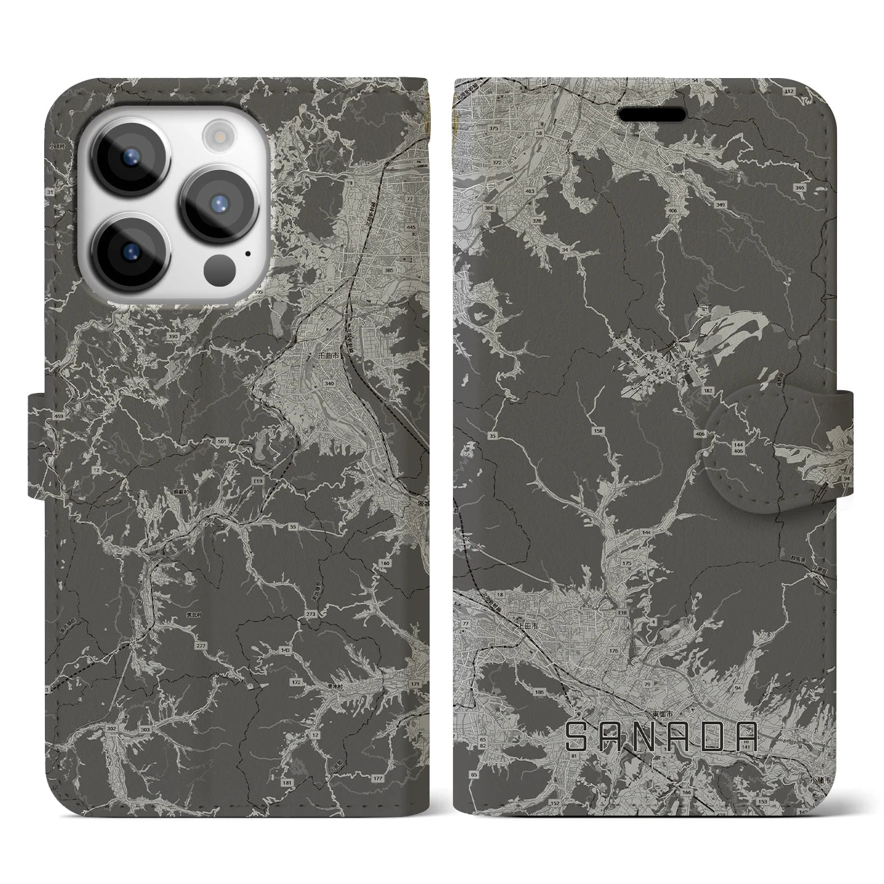 【真田(長野県)】地図柄iPhoneケース(手帳タイプ)