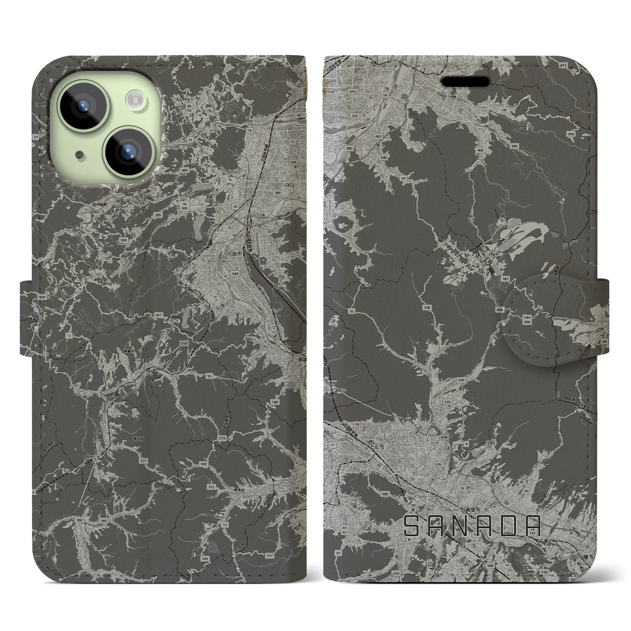 【真田(長野県)】地図柄iPhoneケース(手帳タイプ)