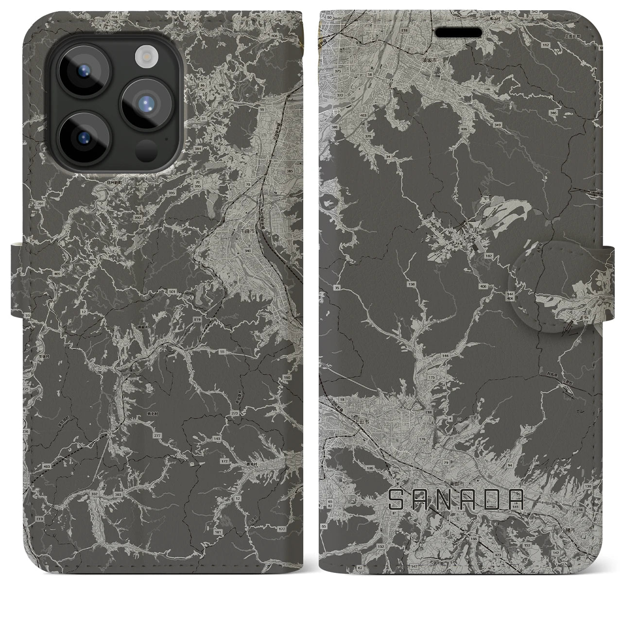 【真田(長野県)】地図柄iPhoneケース(手帳タイプ)