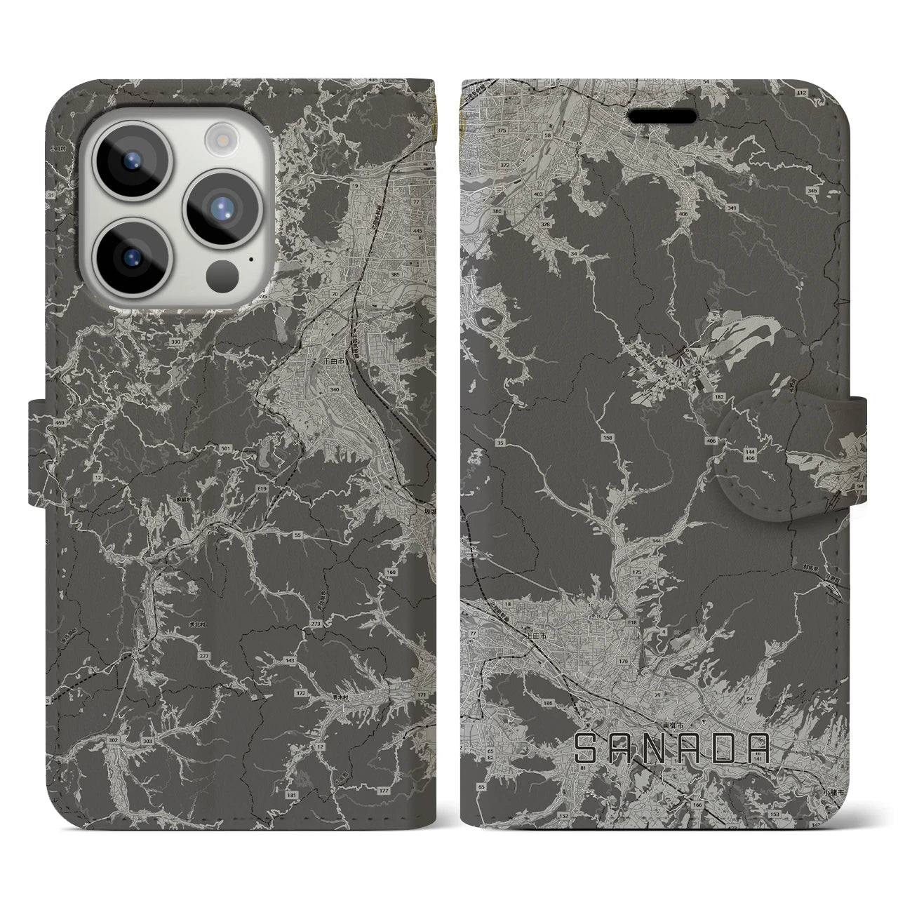 【真田(長野県)】地図柄iPhoneケース(手帳タイプ)