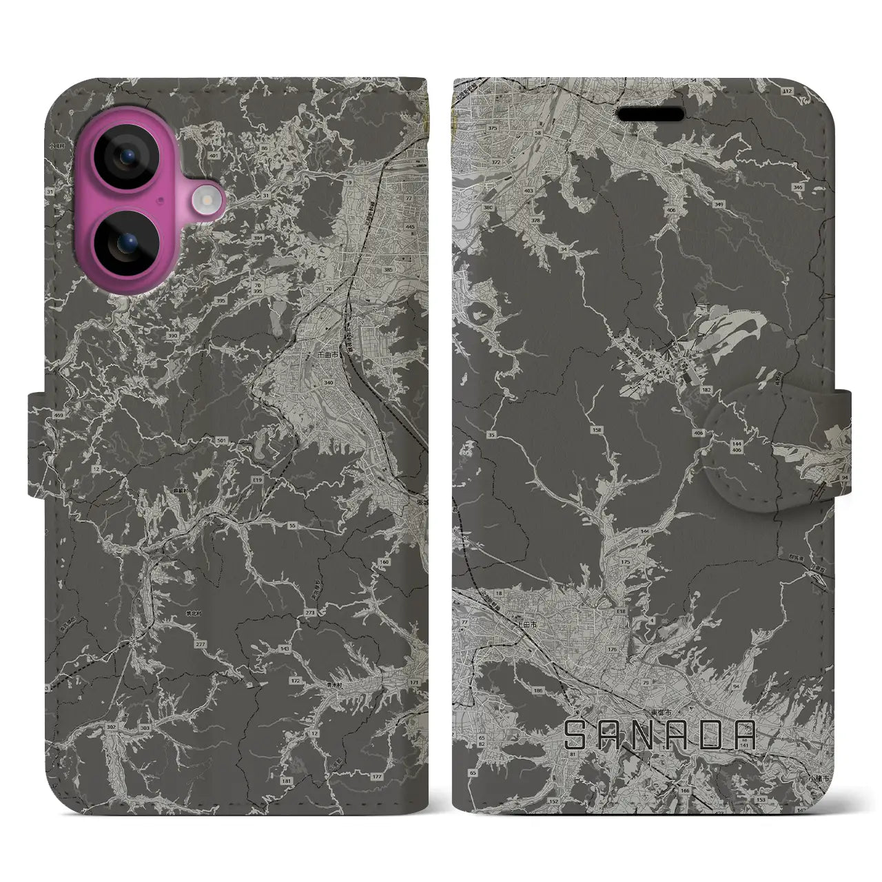 【真田(長野県)】地図柄iPhoneケース(手帳タイプ)