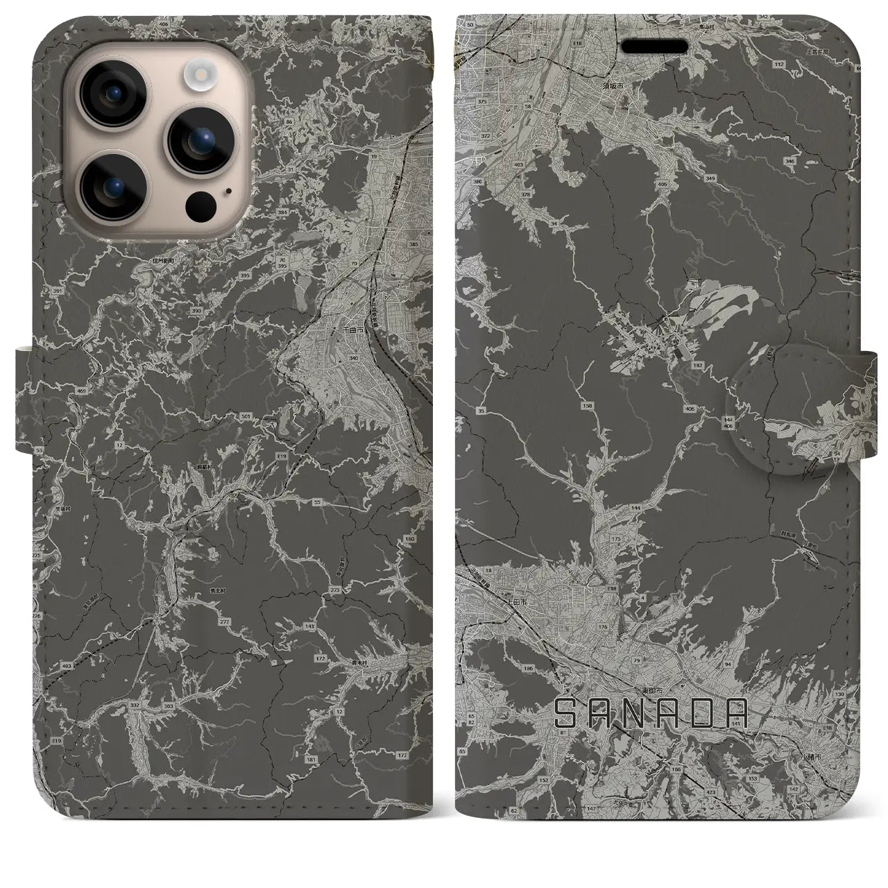 【真田(長野県)】地図柄iPhoneケース(手帳タイプ)