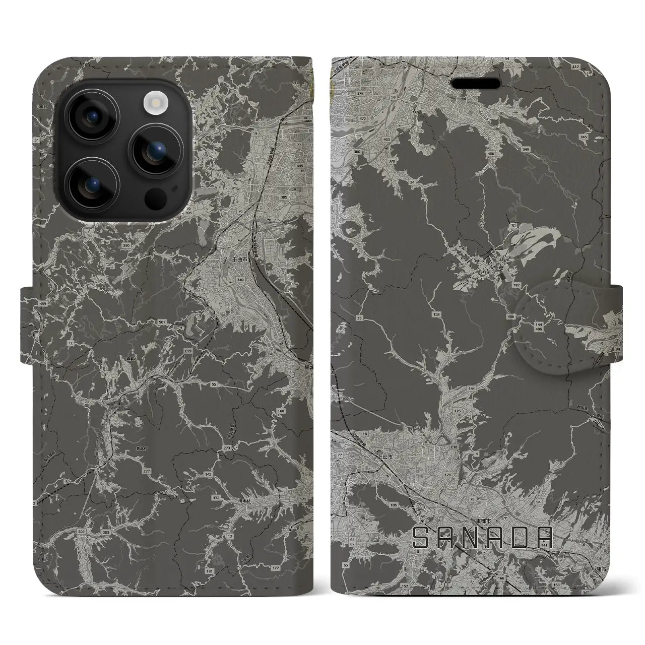 【真田(長野県)】地図柄iPhoneケース(手帳タイプ)