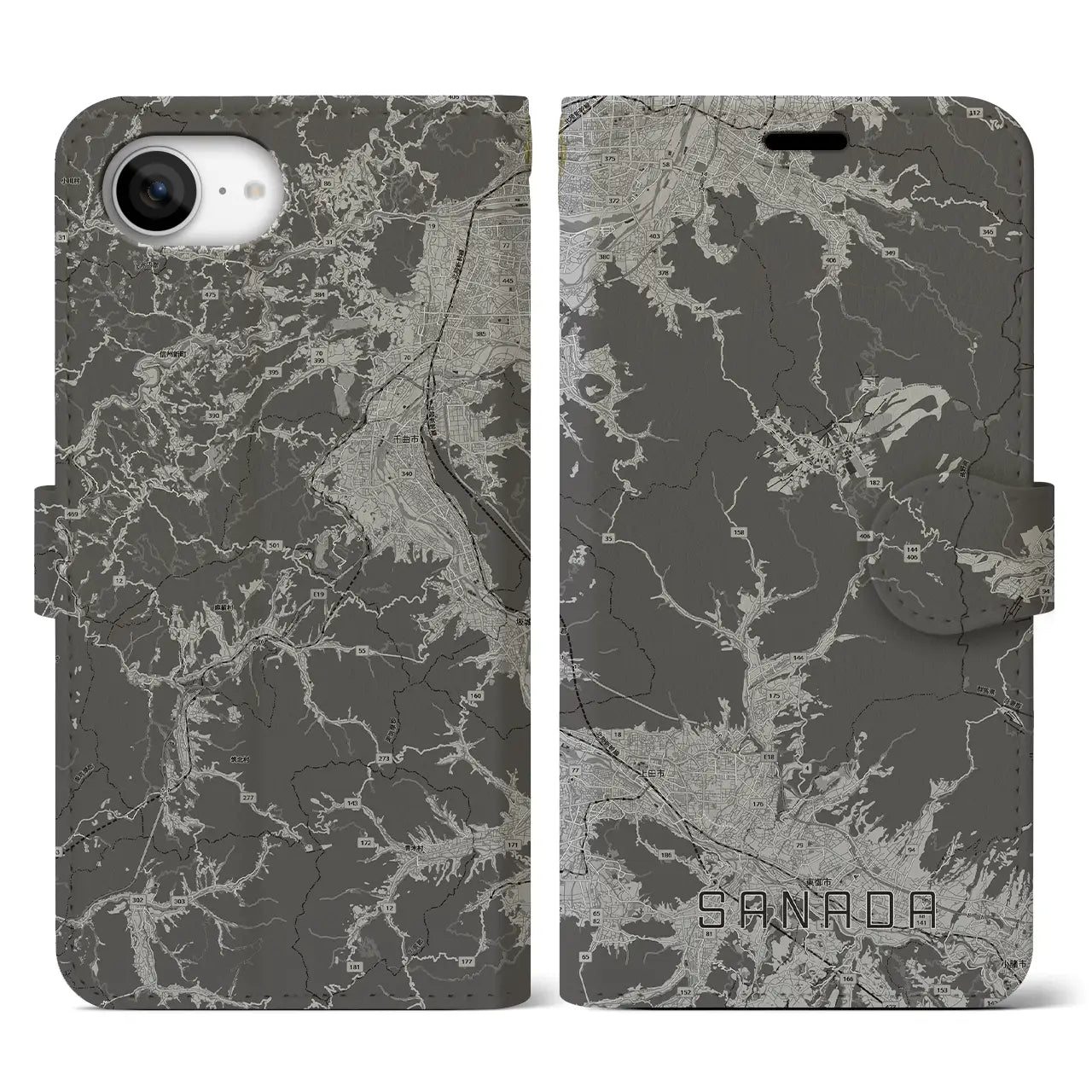 【真田(長野県)】地図柄iPhoneケース(手帳タイプ)