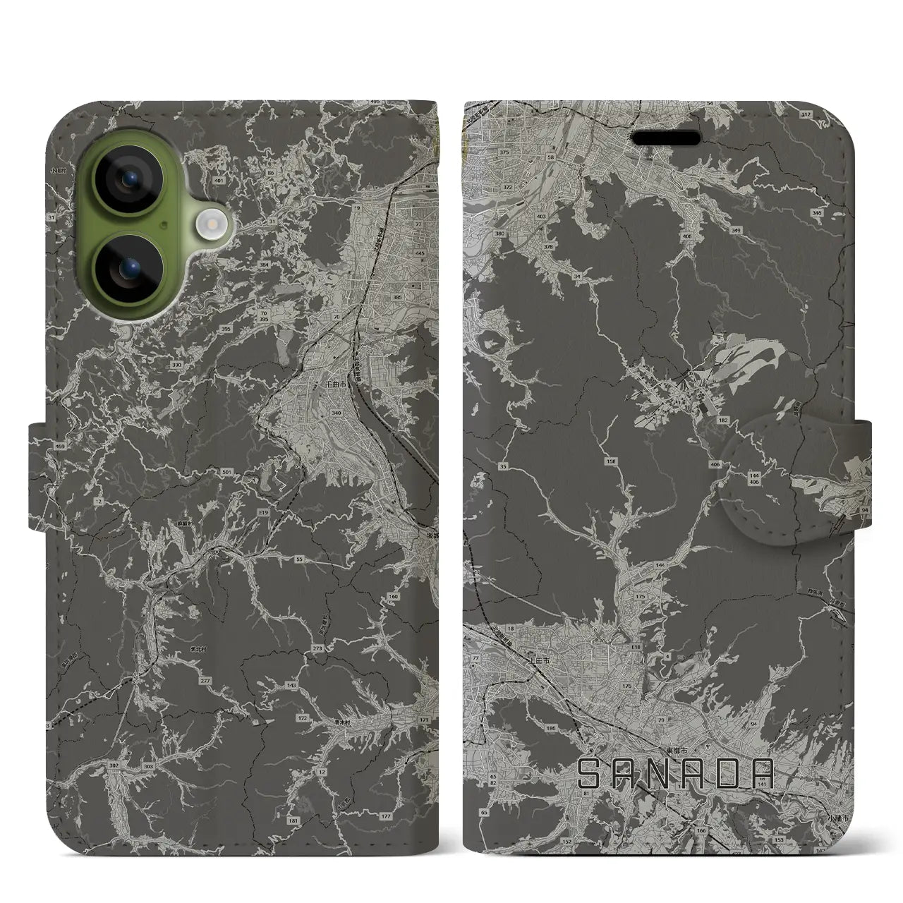 【真田(長野県)】地図柄iPhoneケース(手帳タイプ)