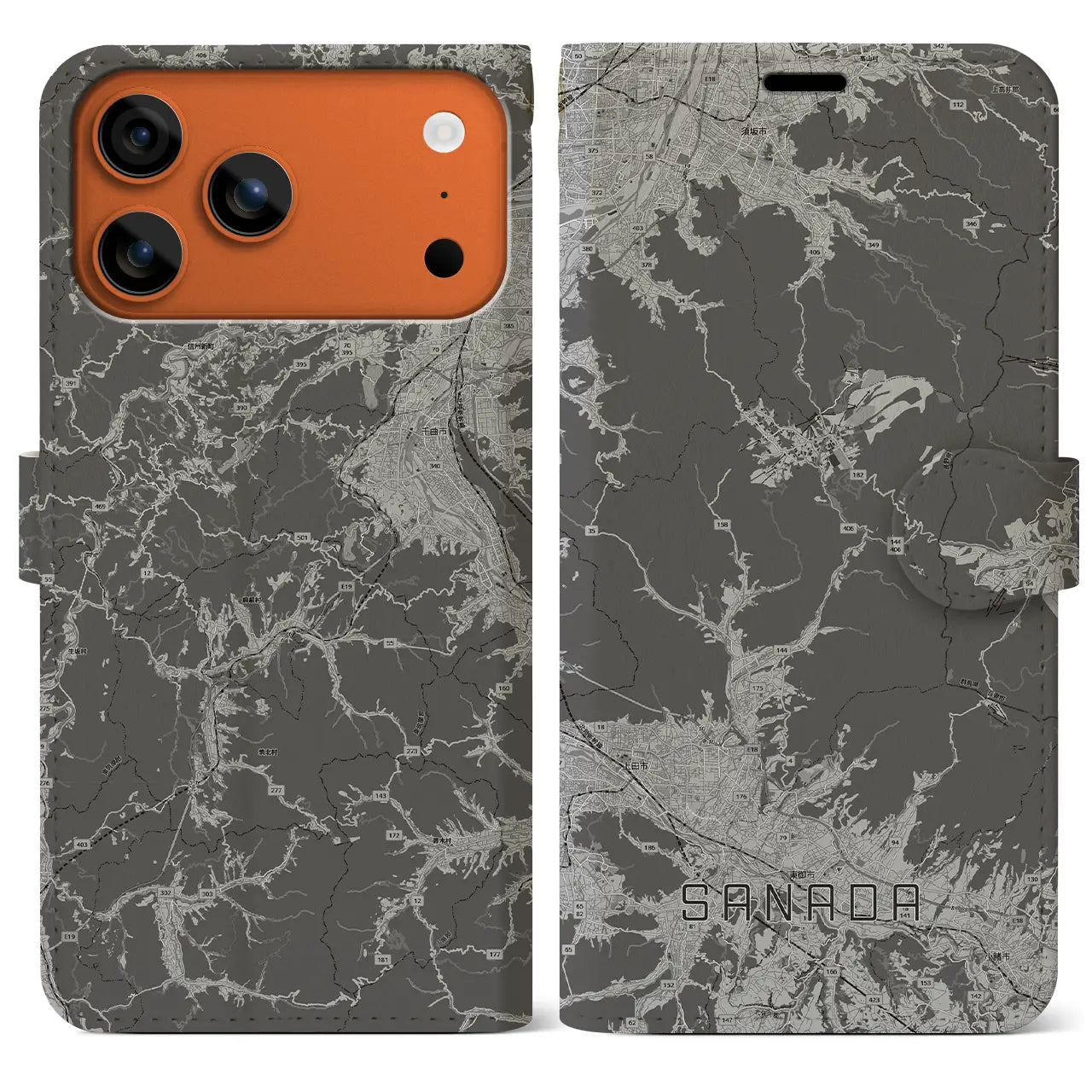 【真田(長野県)】地図柄iPhoneケース(手帳タイプ)