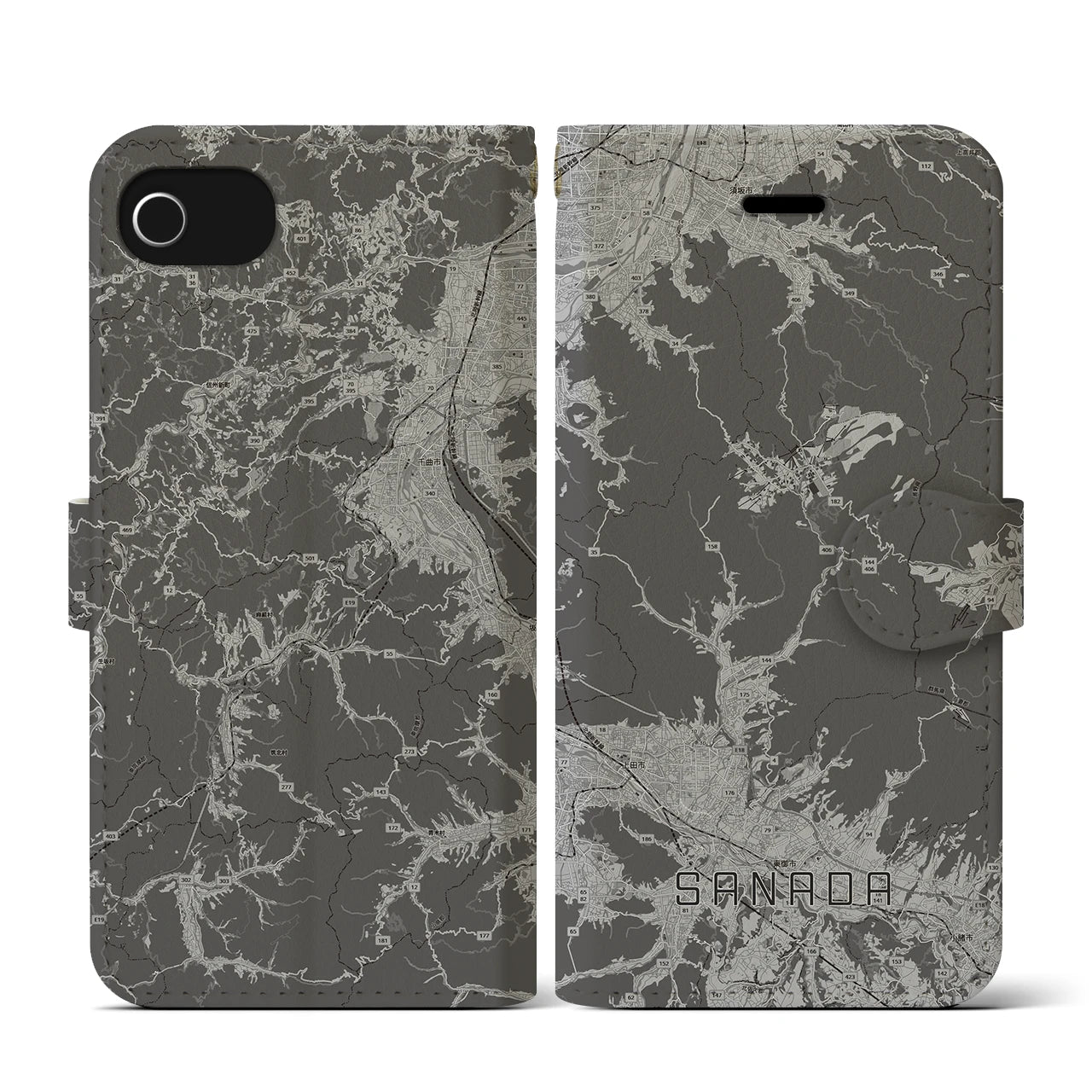 【真田(長野県)】地図柄iPhoneケース(手帳タイプ)