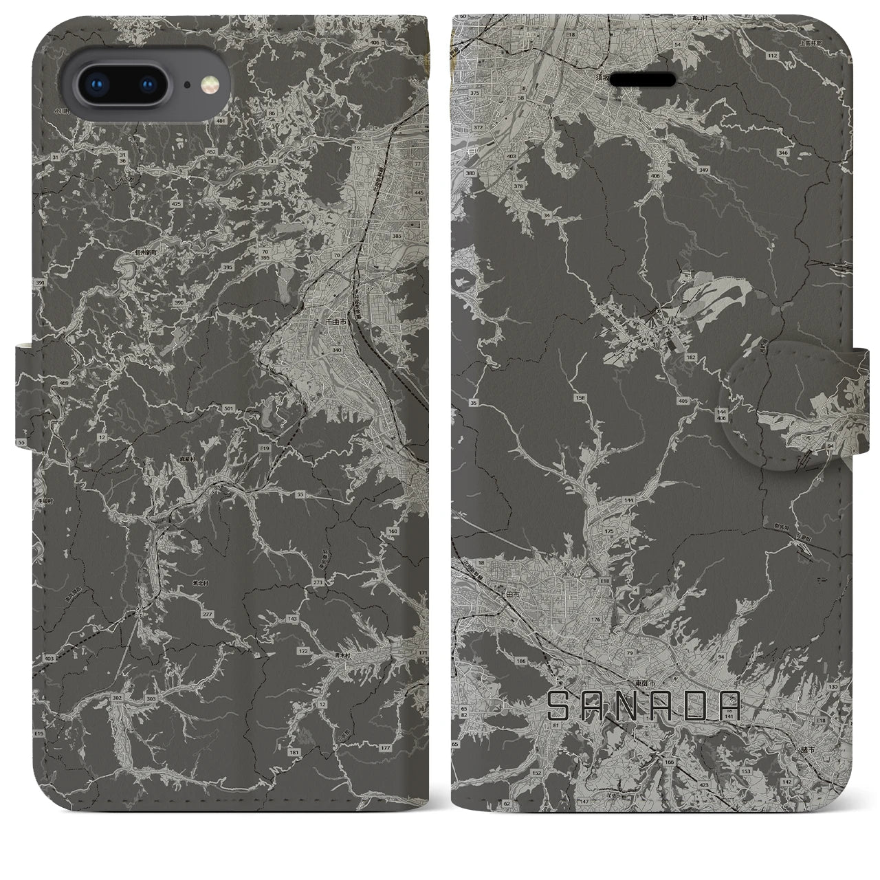 【真田(長野県)】地図柄iPhoneケース(手帳タイプ)