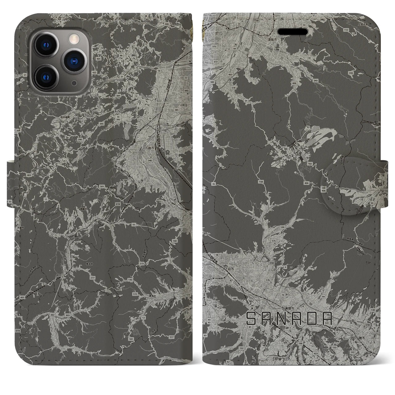 【真田(長野県)】地図柄iPhoneケース(手帳タイプ)