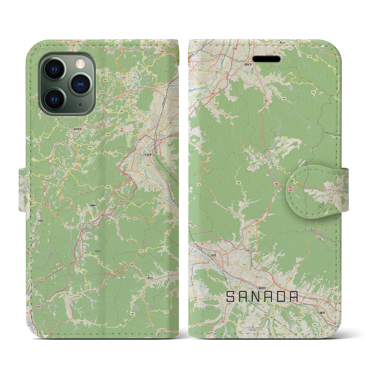 【真田(長野県)】地図柄iPhoneケース(手帳タイプ)