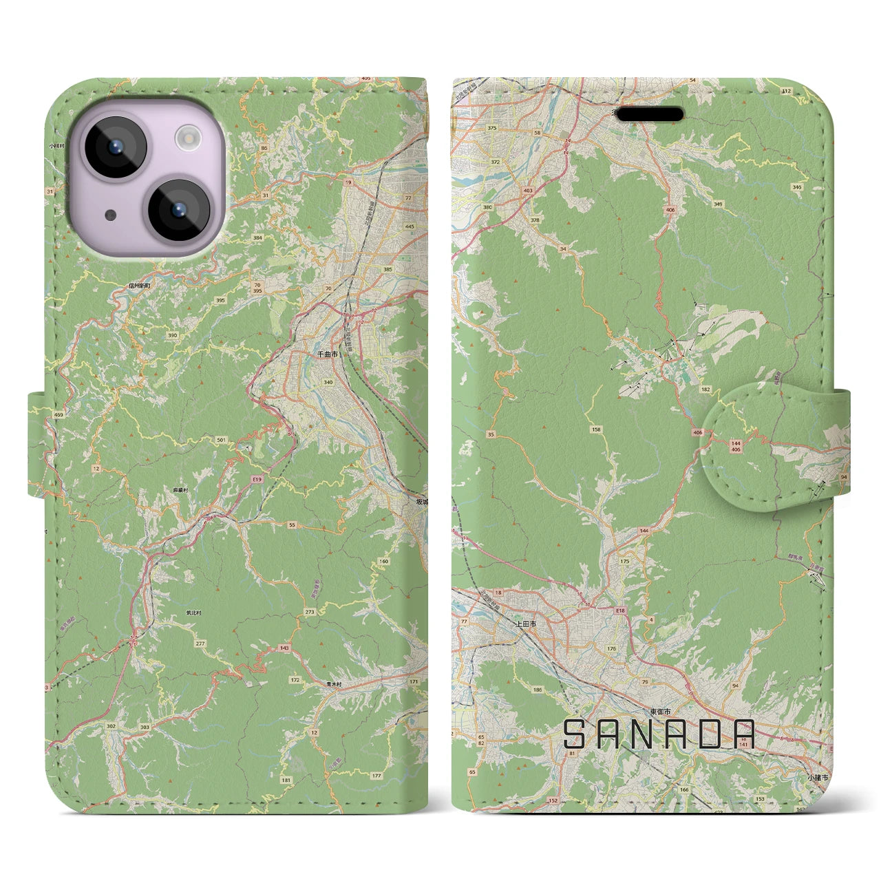 【真田(長野県)】地図柄iPhoneケース(手帳タイプ)