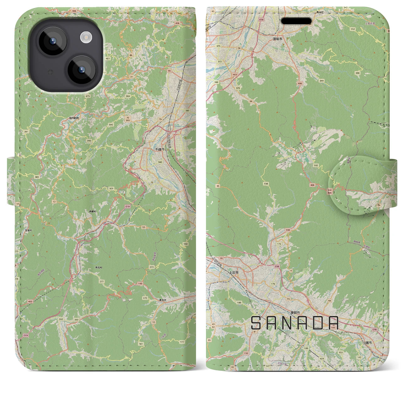 【真田(長野県)】地図柄iPhoneケース(手帳タイプ)