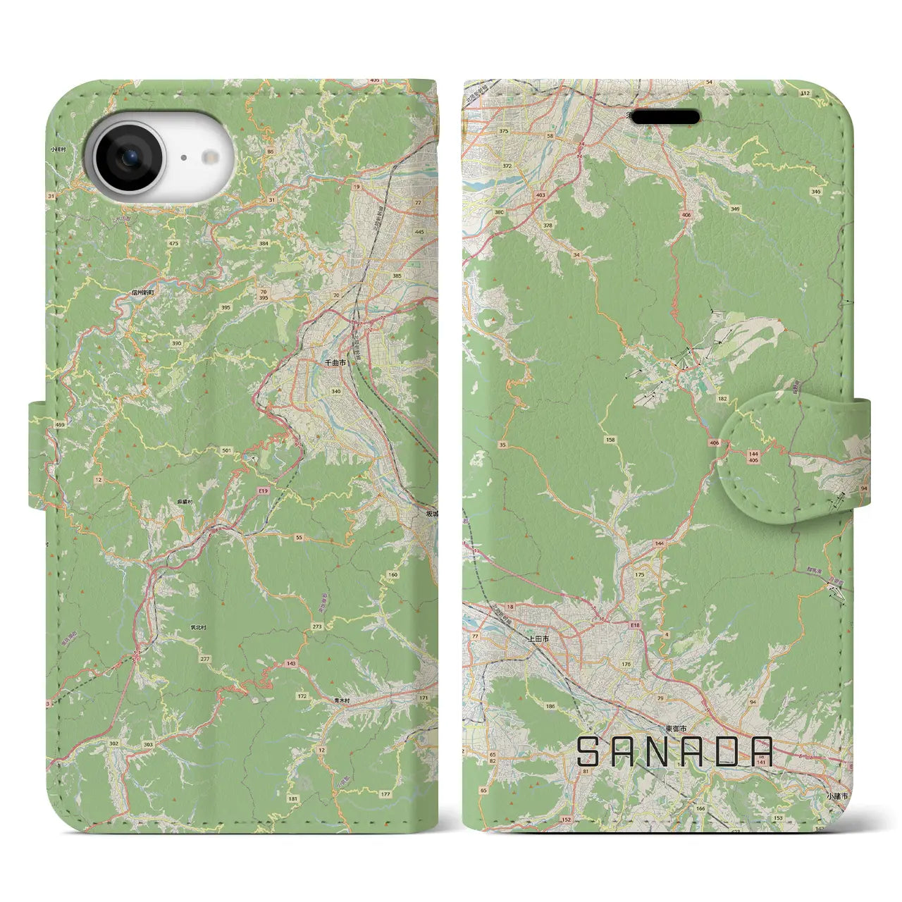 【真田(長野県)】地図柄iPhoneケース(手帳タイプ)