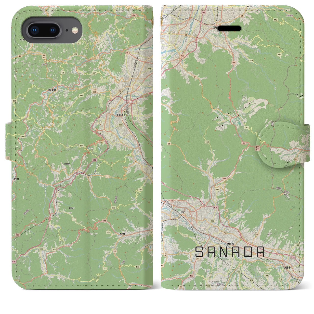 【真田(長野県)】地図柄iPhoneケース(手帳タイプ)