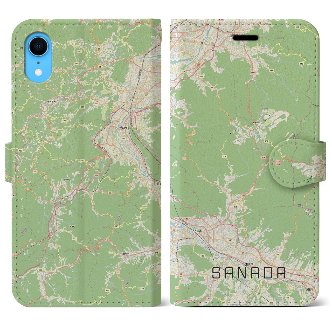 【真田(長野県)】地図柄iPhoneケース(手帳タイプ)