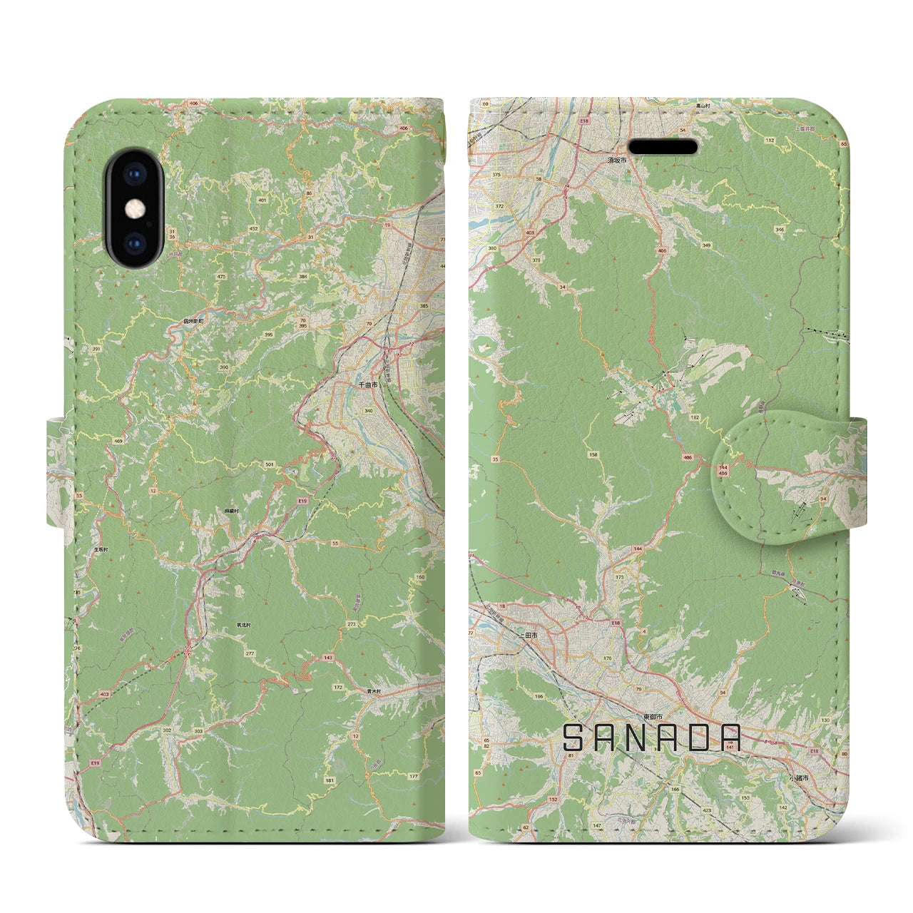 【真田(長野県)】地図柄iPhoneケース(手帳タイプ)