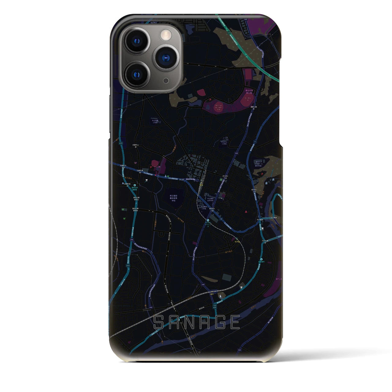 【猿投(愛知県)】地図柄iPhoneケース(バックカバータイプ)