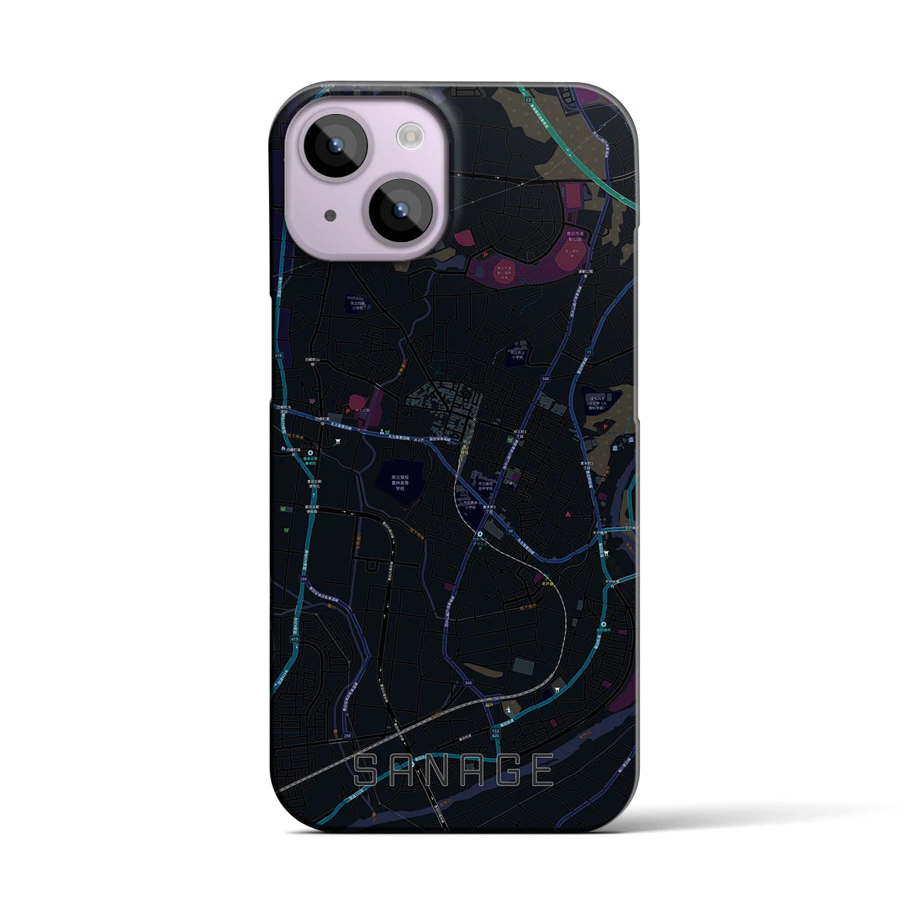 【猿投(愛知県)】地図柄iPhoneケース(バックカバータイプ)