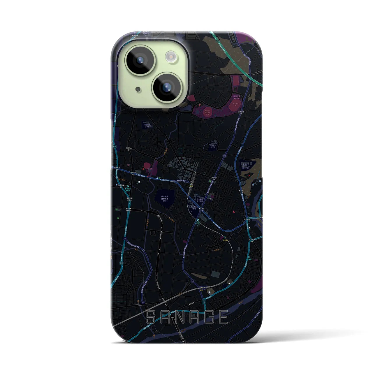 【猿投(愛知県)】地図柄iPhoneケース(バックカバータイプ)