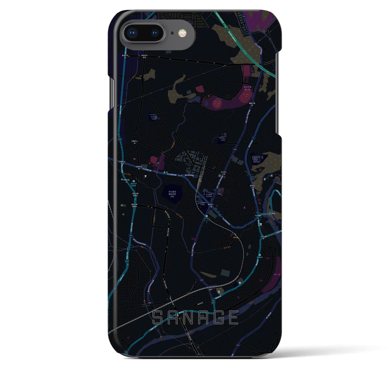 【猿投(愛知県)】地図柄iPhoneケース(バックカバータイプ)