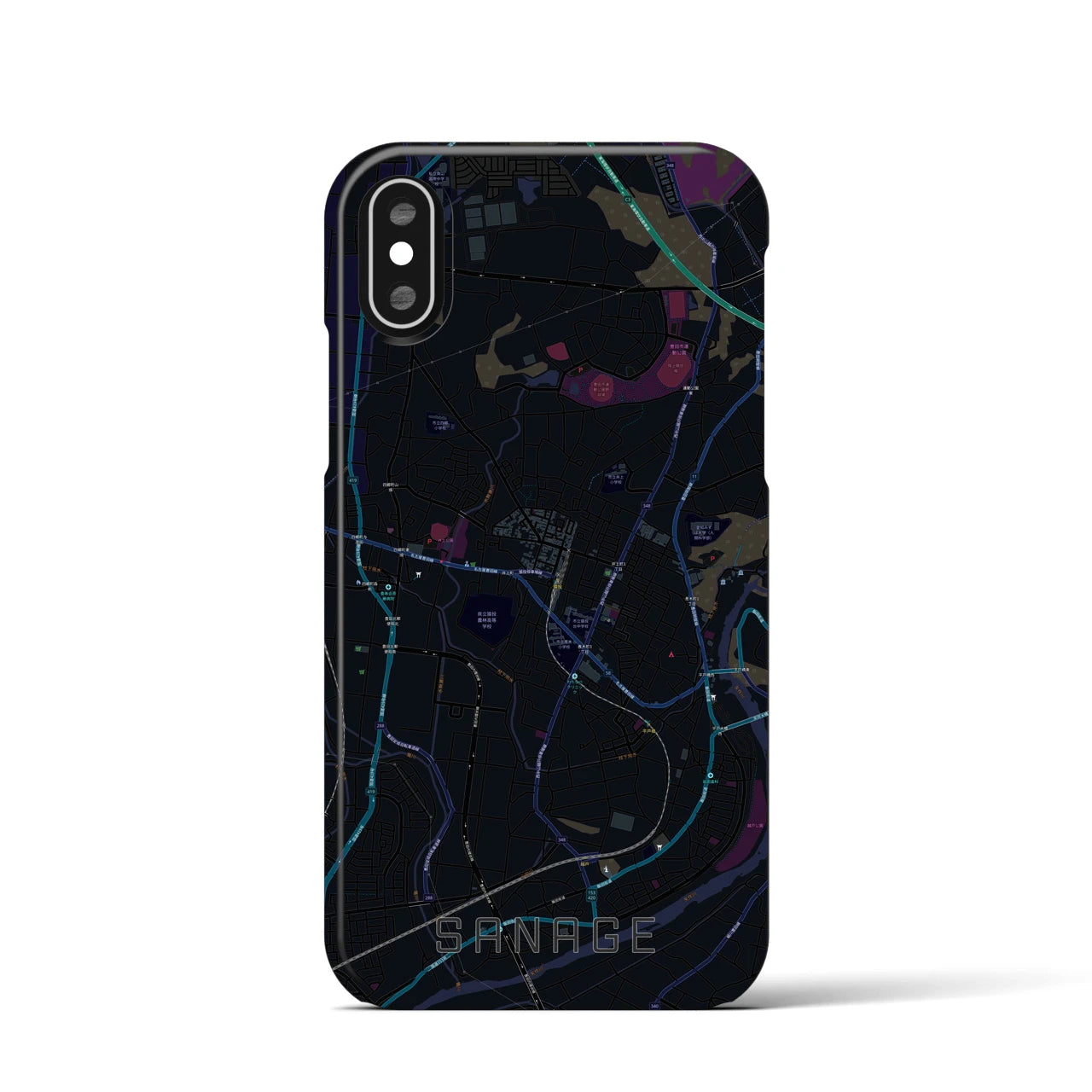 【猿投(愛知県)】地図柄iPhoneケース(バックカバータイプ)