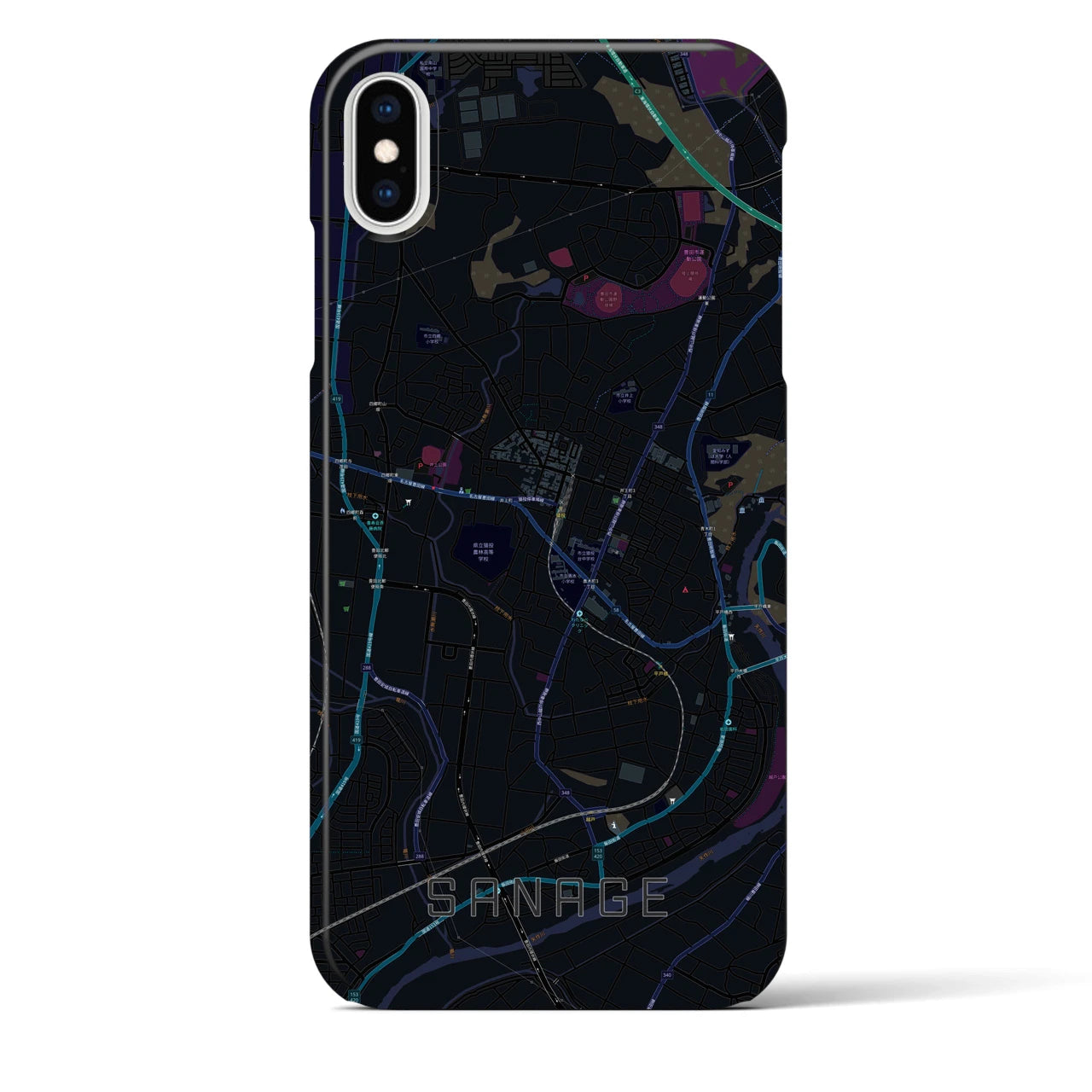 【猿投(愛知県)】地図柄iPhoneケース(バックカバータイプ)