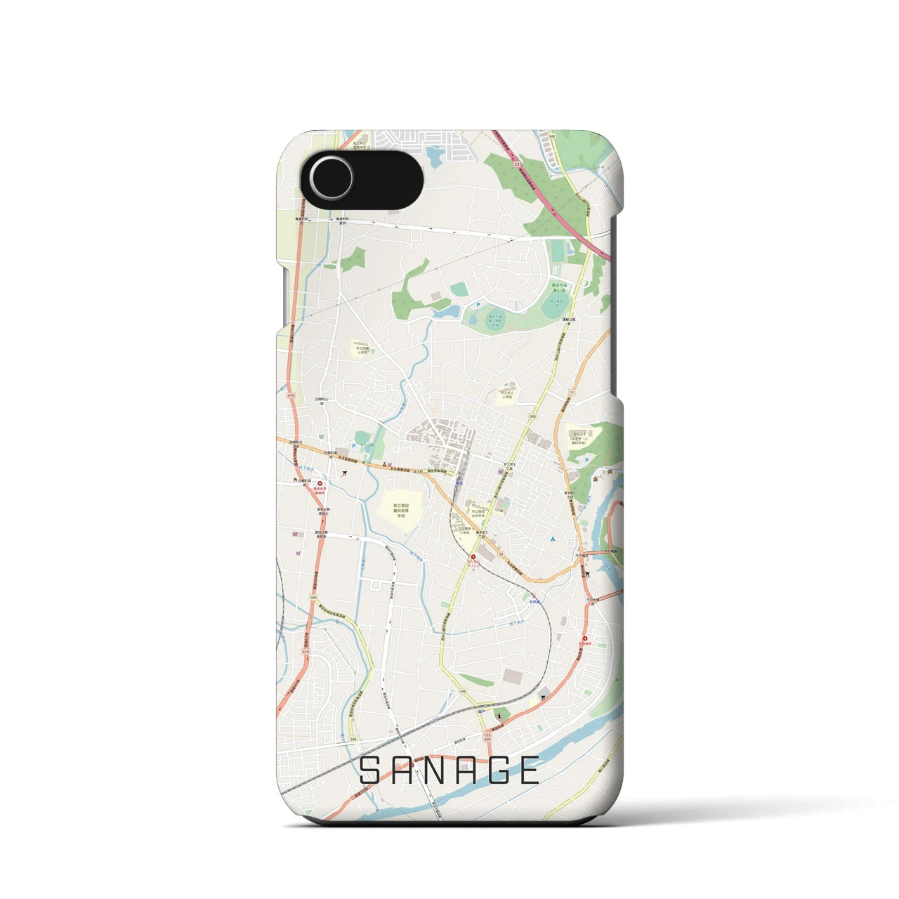 【猿投(愛知県)】地図柄iPhoneケース(バックカバータイプ)