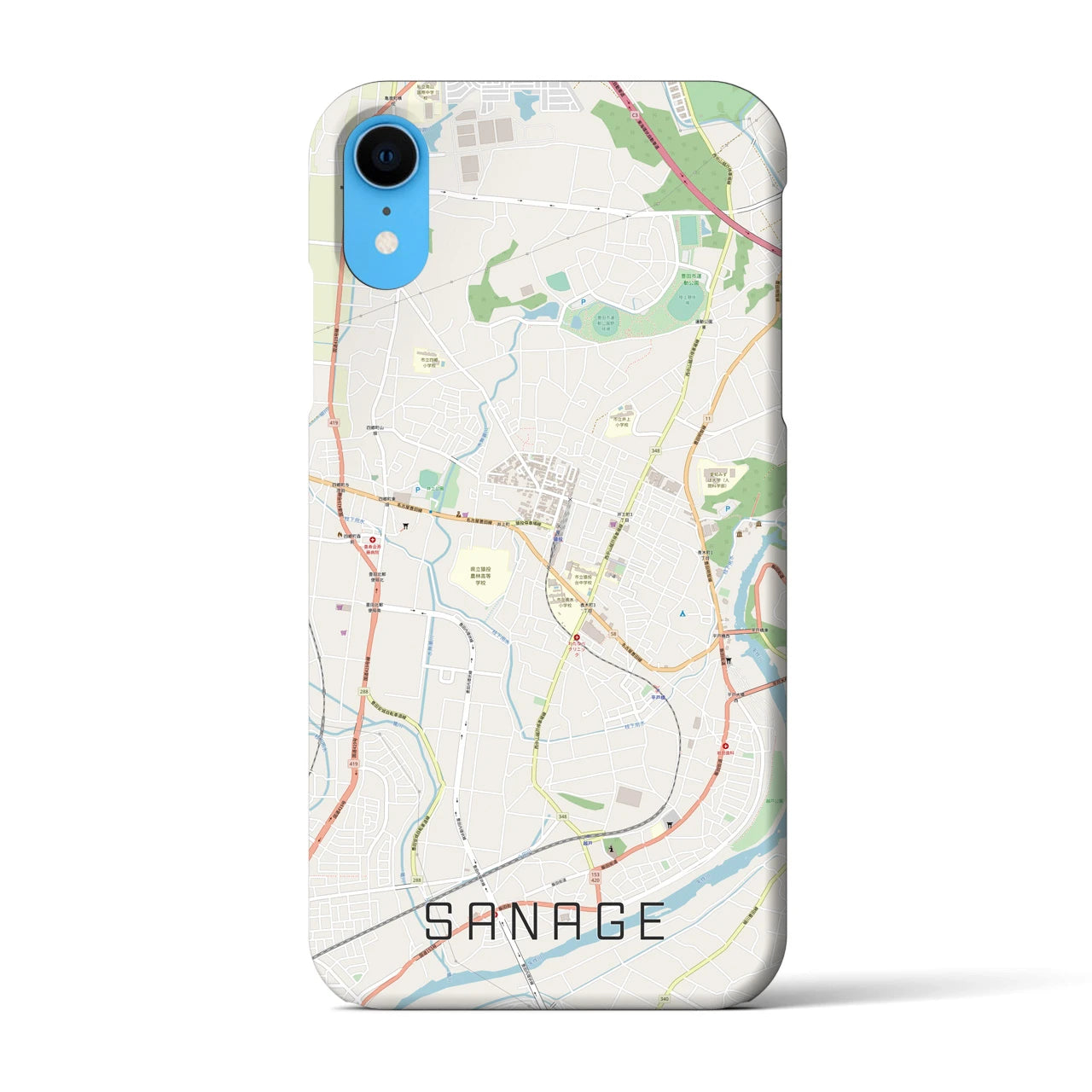 【猿投(愛知県)】地図柄iPhoneケース(バックカバータイプ)