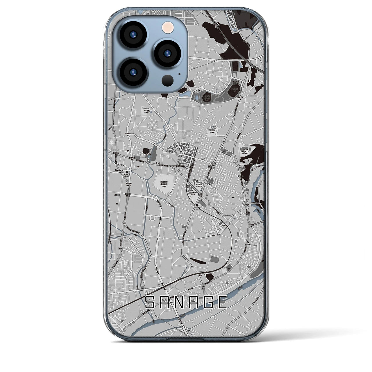 【猿投(愛知県)】地図柄iPhoneケース(クリアタイプ)