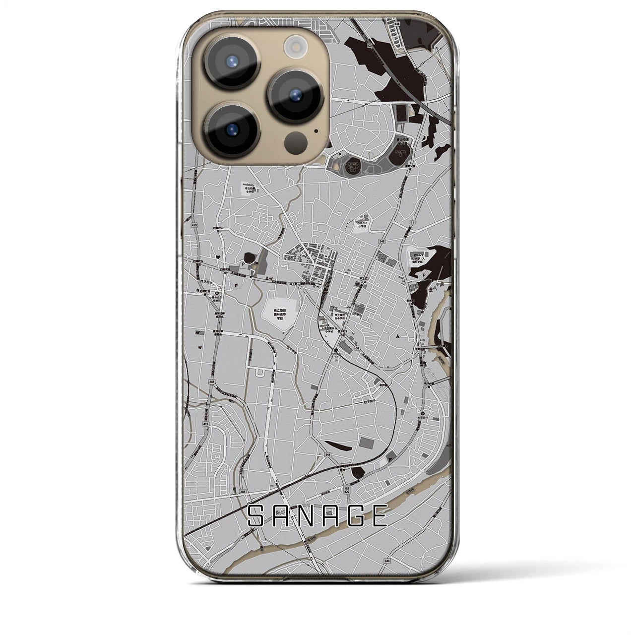 【猿投(愛知県)】地図柄iPhoneケース(クリアタイプ)