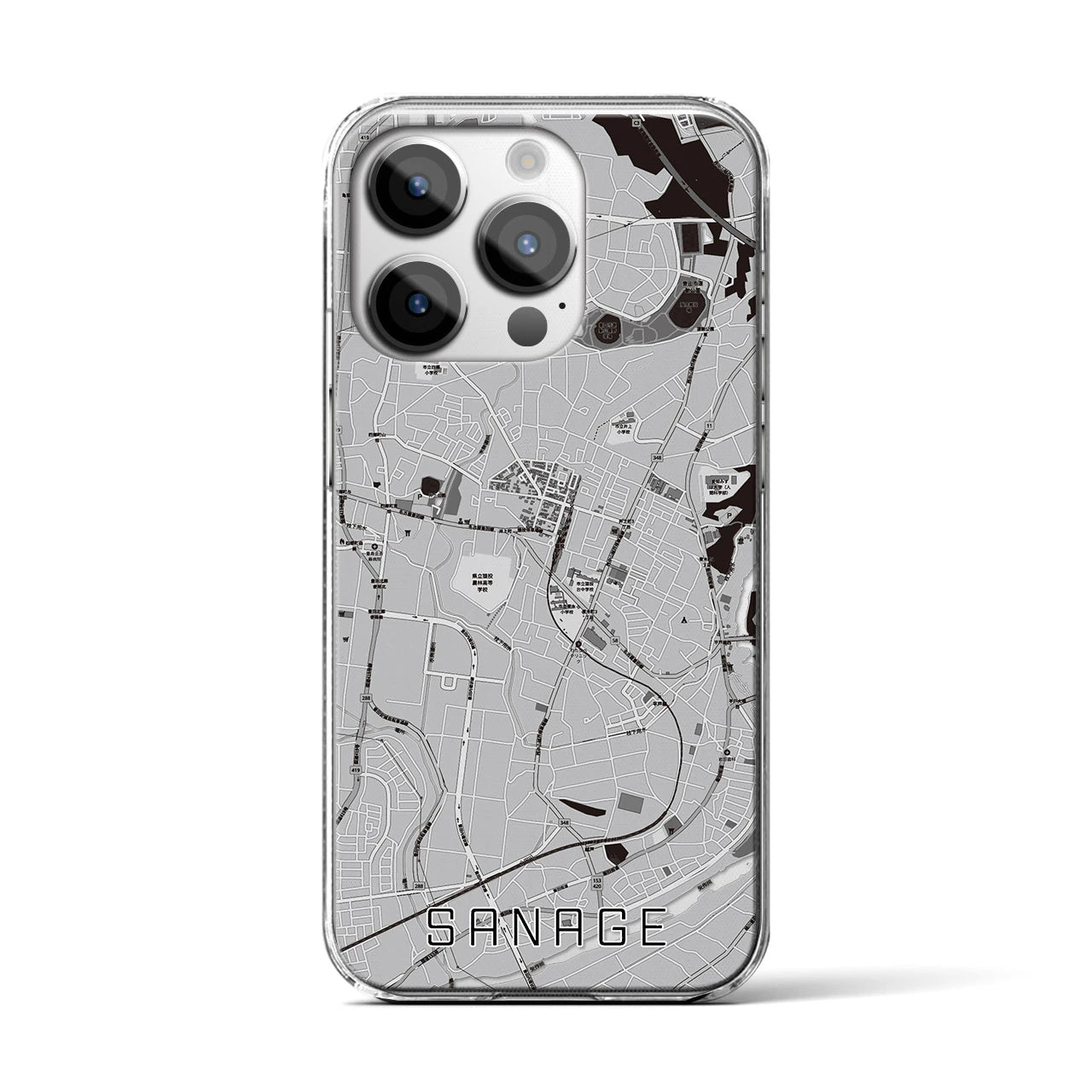 【猿投(愛知県)】地図柄iPhoneケース(クリアタイプ)