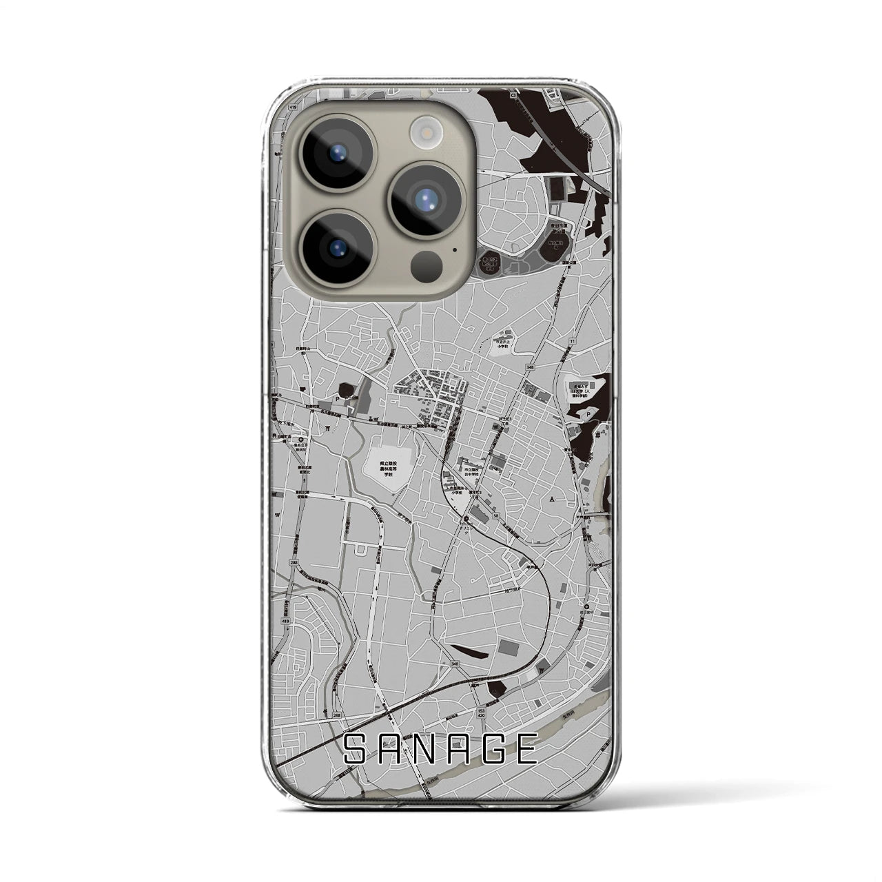 【猿投(愛知県)】地図柄iPhoneケース(クリアタイプ)